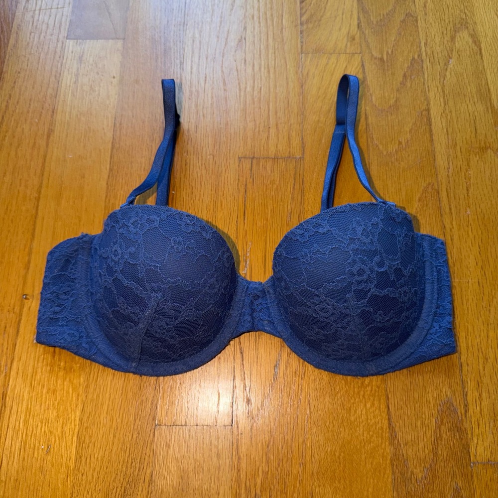 Victoria's Secret Blue Lace Multi-Way Convertible Underwire Bra 34B Coquette